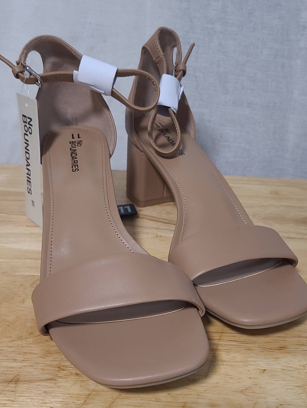 No Boundaries Taupe Block Heel Sandals
